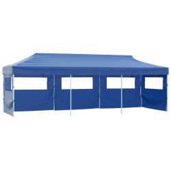 Tente de r&eacute;ception pliable avec 5 parois 3x9 m Bleu