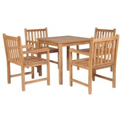 Ensemble &agrave; manger d'ext&eacute;rieur 5pcs Bois solide de teck