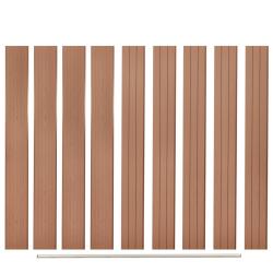 Panneaux de cl&ocirc;ture de remplacement 9 pcs WPC 170 cm Marron