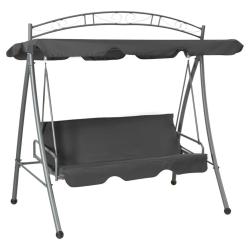 Balancelle convertible &agrave; auvent Anthracite 198x120x205 cm Acier