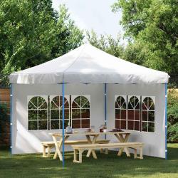 Paroi de tente de r&eacute;ception 2 pcs avec fen&ecirc;tre PE Blanc