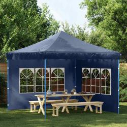 Paroi de tente de r&eacute;ception 2 pcs avec fen&ecirc;tre PE Bleu
