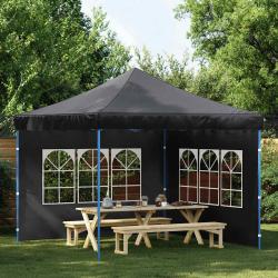 Paroi de tente de r&eacute;ception 2 pcs avec fen&ecirc;tre PE Anthracite