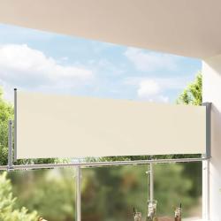 Auvent lat&eacute;ral r&eacute;tractable de patio 100 x 300 cm Blanc cass&eacute;