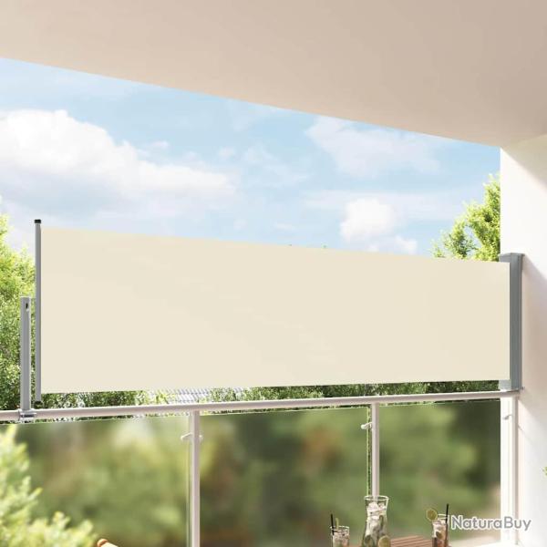 Auvent lat�ral r�tractable de patio 100 x 300 cm Blanc cass�