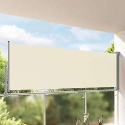 Auvent lat&eacute;ral r&eacute;tractable de patio 120 x 300 cm Blanc cass&eacute;