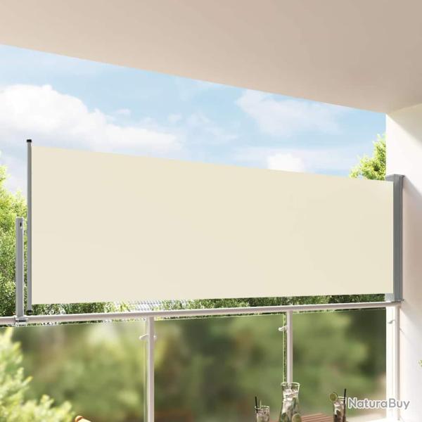 Auvent lat�ral r�tractable de patio 120 x 300 cm Blanc cass�