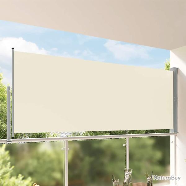 Auvent lat�ral r�tractable de patio 140 x 300 cm Blanc cass�