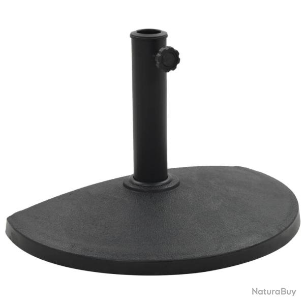 Socle demi-rond de parasol Polyr�sine 9 kg Noir
