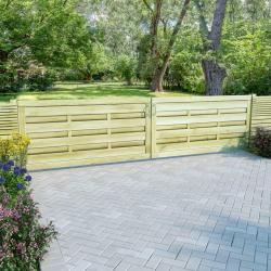 Portillons 2 pcs Bois de pin impr&eacute;gn&eacute; 150x75 cm Vert