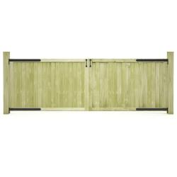 Portillons de 2 pcs Bois de pin impr&eacute;gn&eacute; 300x100 cm