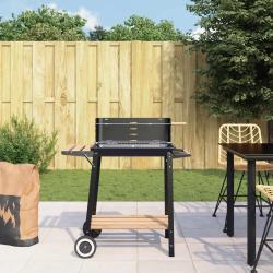 Barbecue au charbon de bois avec roulettes pour la terrasse