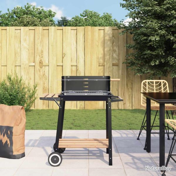 Barbecue au charbon de bois avec roulettes pour la terrasse