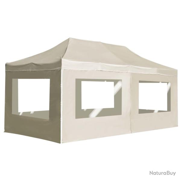 Tente de r�ception pliable avec parois Aluminium 6 x 3 m Cr�me