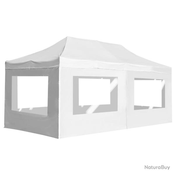 Tente de r�ception pliable avec parois Aluminium 6 x 3 m Blanc