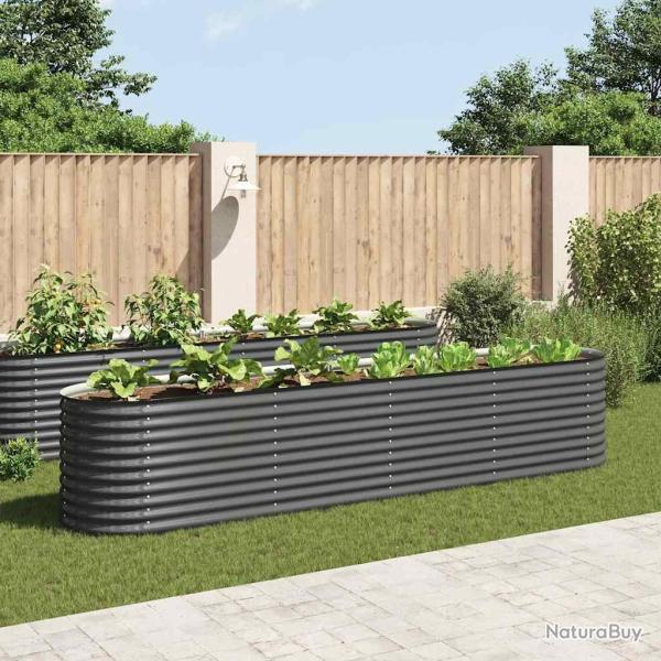 Lit sur�lev� de 400x80x81 cm Acier galvanis� Gris
