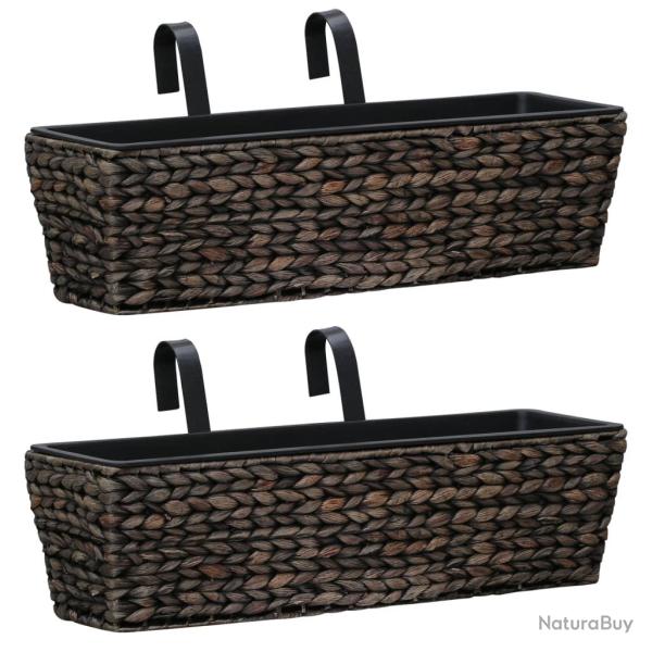 Jardini�res 2 pcs Jacinthe d'eau Marron