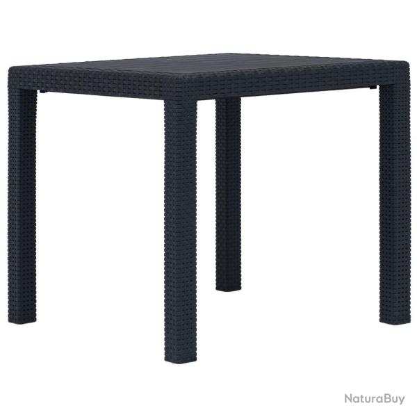 Table de Anthracite 79x79x72cm Plastique Aspect de rotin