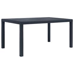 Table de Anthracite 150x90x72 cm Plastique Aspect rotin