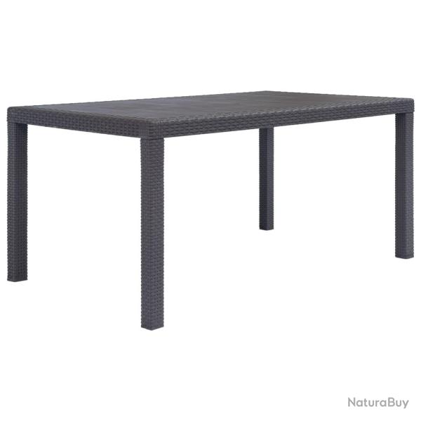 Table de Marron 150x90x72 cm Plastique Aspect de rotin