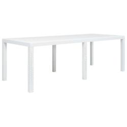 Table de Blanc 220x90x72 cm Plastique Aspect de rotin