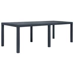 Table de Anthracite 220x90x72 cm Plastique Aspect rotin