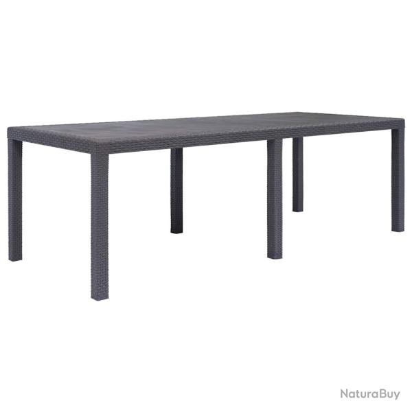 Table de Marron 220x90x72 cm Plastique Aspect de rotin