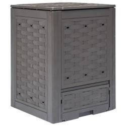 Composteur de Marron 60x60x83 cm 300 L Plastique rotin