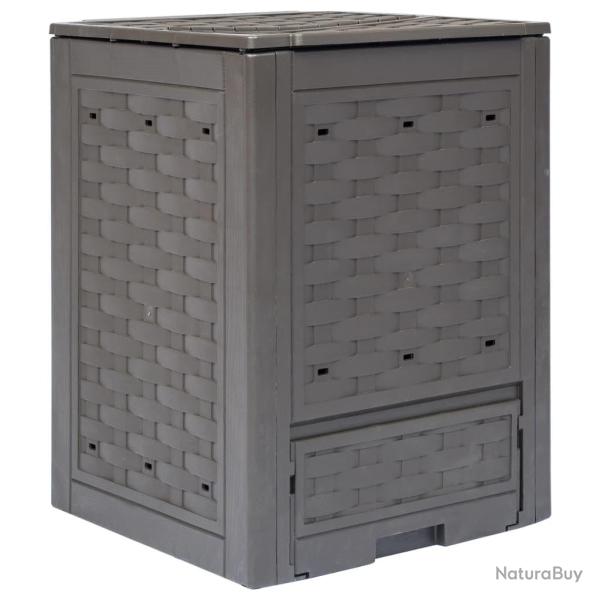 Composteur de Marron 60x60x83 cm 300 L Plastique rotin