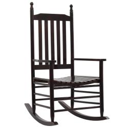 Chaise &agrave; bascule avec si&egrave;ge incurv&eacute; Marron Bois de peuplier