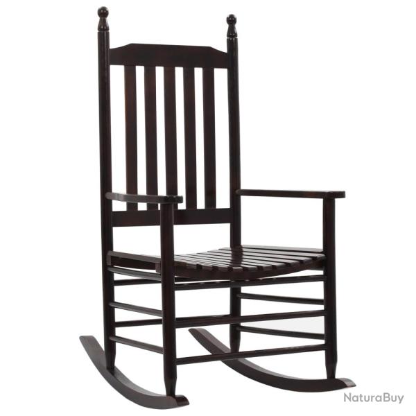Chaise � bascule avec si�ge incurv� Marron Bois de peuplier