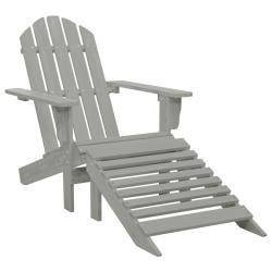Chaise de avec pouf Bois Gris
