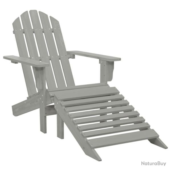 Chaise de avec pouf Bois Gris
