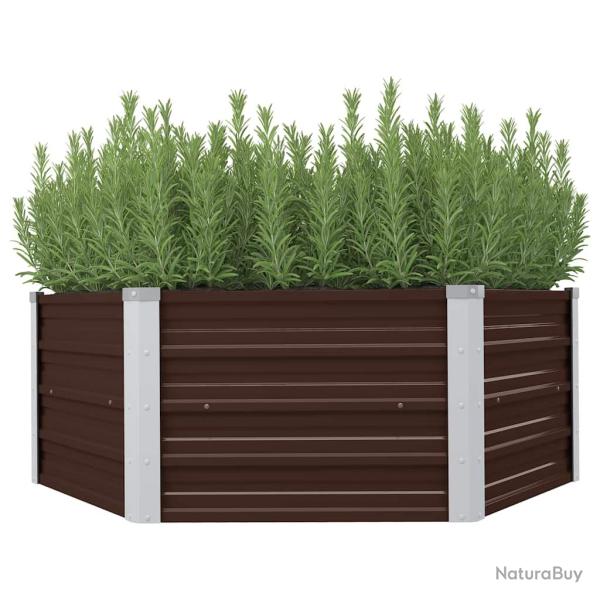 Jardini�re sur�lev�e Marron 129x129x45 cm Acier galvanis�