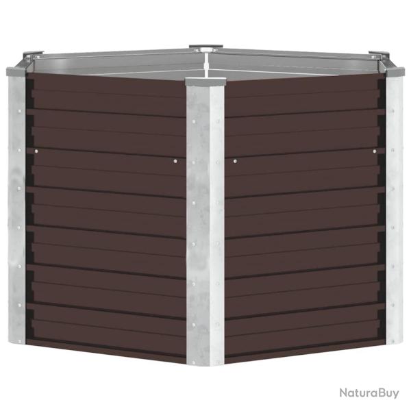 Lit sur�lev� de Marron 129x129x77 cm Acier galvanis�