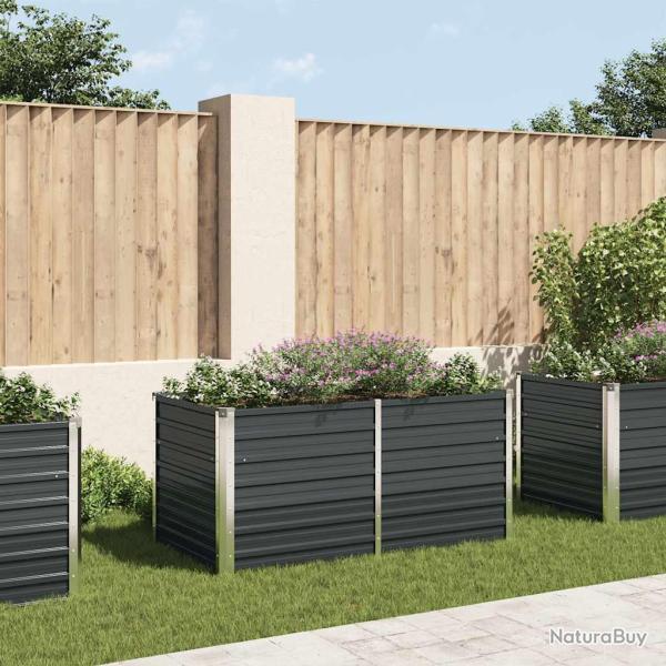 Jardini�re sur�lev�e Anthracite 160x80x77 cm Acier galvanis�