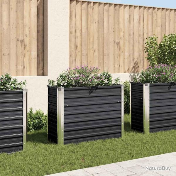 Lit sur�lev� de Anthracite 100x40x77 cm Acier galvanis�