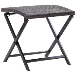 Tabouret pliable R&eacute;sine tress&eacute;e Marron