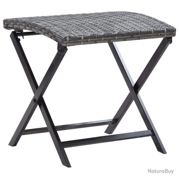 Tabouret pliable r�sine tress�e gris