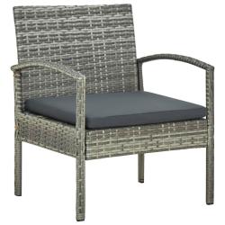 Chaise de avec coussin R&eacute;sine tress&eacute;e Gris