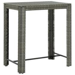 Table de bar de Gris 100x60,5x110,5 cm R&eacute;sine tress&eacute;e