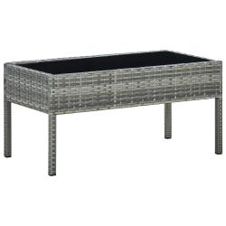 Table de Gris 75x40x37 cm R&eacute;sine tress&eacute;e