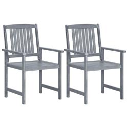 Chaises de lot de 2 Gris Bois solide d'acacia