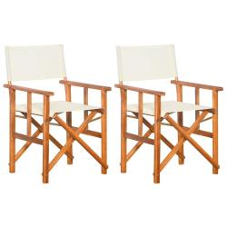 Chaises de metteur en sc&egrave;ne, 2 pi&egrave;ces, en bois massif d'acacia