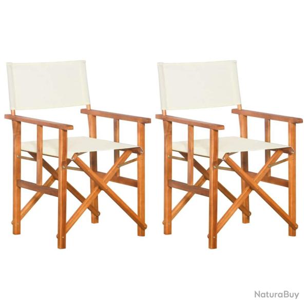 Chaises de metteur en sc�ne, 2 pi�ces, en bois massif d'acacia