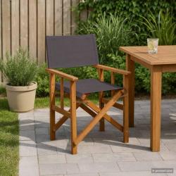 Chaises de metteur en sc&egrave;ne lot de 2 Bois massif d'acacia