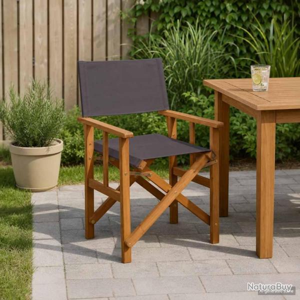Chaises de metteur en sc�ne lot de 2 Bois massif d'acacia
