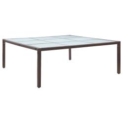 Table &agrave; manger de Marron 200x200x74 cm R&eacute;sine tress&eacute;e