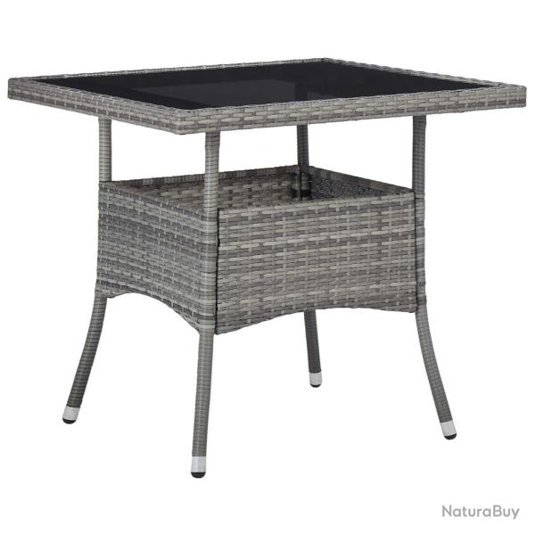Table � d�ner d'ext�rieur Gris R�sine tress�e et verre