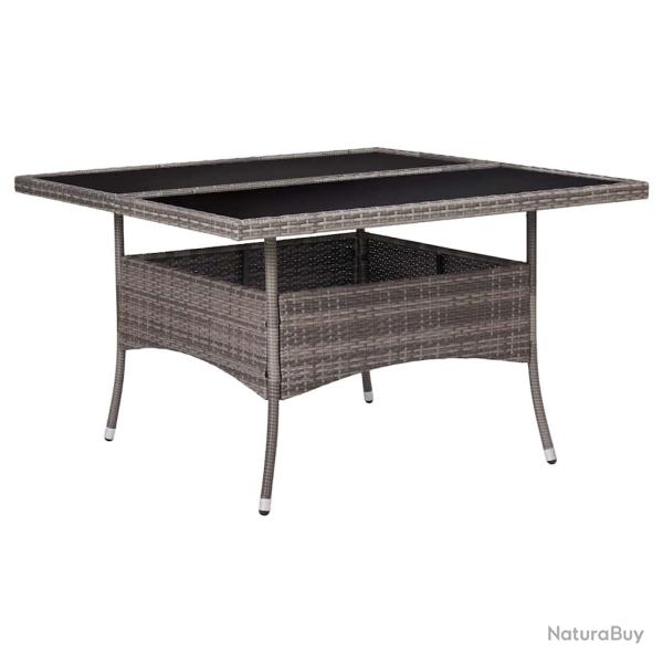 Table � manger d'ext�rieur Gris R�sine tress�e et verre